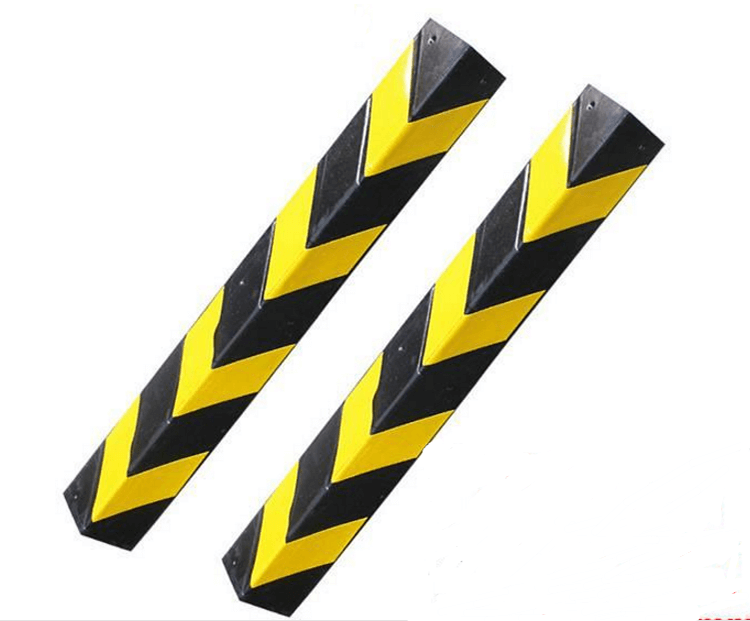 Yellow and black rubber anti-collision strip